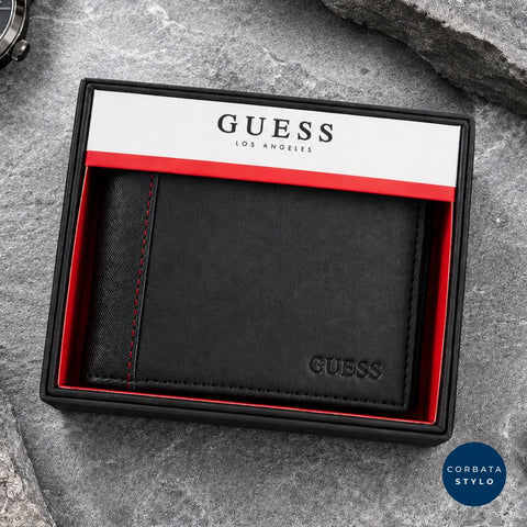 GUESS Billetera Half-Textured Black