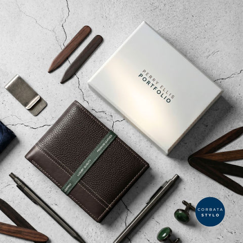 PERRY ELLIS Billetera Brown