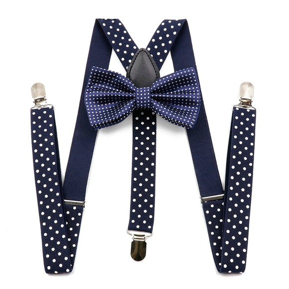 Set Suspenders PolkaDark Blue